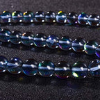 38PCS 10mm Gray Angel Aura Round Gemstones Polished Mermaid Aura Moonstone Bead Smooth Stone Loose Beads Crystal Quartz for DIY Jewelry Making 1 Strand 15” - color: Grey, size: 10mm