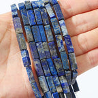 BEADIA Natural Lapis Lazuli Tube Beads 13x4mm 30pcs Rectangle Loose Semi Gemstone Beads for Jewelry Making Design - color: Lapis Lazuli Rectangle