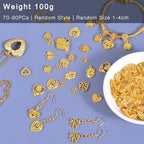 stino 100 Gram Metal Charms for Jewelry Making, Silver & Gold Plated, Bulk Pack for Bracelets, Necklaces, Crafts - color: Heart