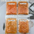 850pcs Acrylic Round Faceted Beads 6mm 8mm 10mm 12mm Faceted Round Spacer Beads for Bracelets Necklace Earring DIY Jewelry Making Craft(Orange) - color: Orange