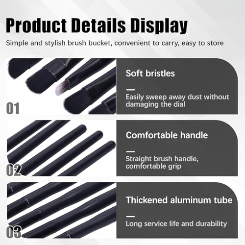 Flylin 2 Set Watch Cleaning Brush, Small Parts Cleaning Soft Brushes with Storage Box for Watch Crafts Jewelry, Wristwatch Dust Removal Tool Set