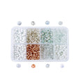Pandahall About 1900Pcs 6/0 Glass Seed Beads Round Loose Spacer Beads Hole: 1mm for DIY Jewelry Making (White & Clear) - color: White, size: 6/0