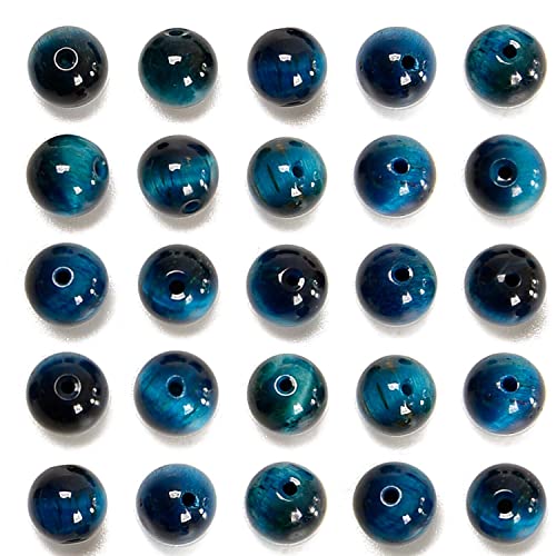 NCB 200pcs 4mm Aquamarine Tiger's Loose Beads for Jewelry Making, Natural Semi Precious Beads Round Smooth Gemstones Spacer Beads Charms for Necklaces Bracelets (Aquamarine Tiger's Eye, 4mm 200Beads) - color: Aquamarine Tiger's Eye, size: 4mm 200beads