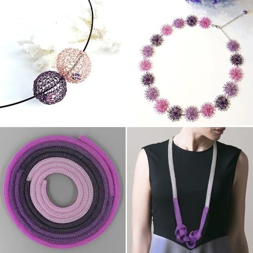 492FT Jewelry Wire 32 Gauge Tarnish-Resistant Copper Beading Wires Roll Bulk for DIY Crafts Jewelry Making, Purple Wire - color: Purple, size: 0.2mm