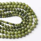 75PCS 10MM Natural Stone Chinese Green Jade Loose Beads for Jewelry Making DIY Bracelet Necklace - color: Chinese Green Jade, size: 10mm (2 strands)