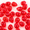 100pcs Ruby Red Faceted Crystal Glass Beads 8x10mm, Shiny Teardrop Glass Beads for Jewelry Making, Crystal Beads for Bracelet Necklace Earring DIY Craft - color: Ruby Red