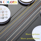 80ft Jewelry Making Kit - 8 Color Stainless Steel Curb Chain, 240 Jump Rings & 80 Lobster Clasps for DIY Bracelet, Earring & Necklace Crafts (2*3 mm) - color: 8 Colors Curb Chain 80FT