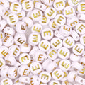 300Pcs Letter Beads E 4X7mm Gold Alphabet Beads Acrylic Round Shape Loose Beads for Name Bracelets Necklaces Key Chains DIY Jewelry Making (E) - color: Gold, size: E