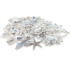 CHuangQi 100pcs Bulk Lots Jewelry Making Charms, Mixed Smooth Metal Charms, Pendants Bracelet Necklace Jewelry Making and DIY Craft Accessories - color: Silver_200
