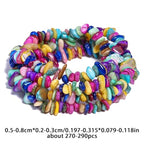 Chip Shells, 260pcs 5-8mm Irregular Beads with Holes, Multicolor Shell & Mixed Gemstone Chip Beads for Jewelry Making - color: Multicolor