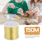 492FT Jewelry Wire 32 Gauge Tarnish-Resistant Copper Beading Wires Roll Bulk for DIY Crafts Jewelry Making, Gold Wire - color: Gold, size: 0.2mm