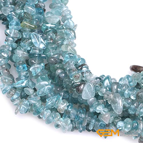 GEM-Inside Crystal Stone Chips for Jewelry Making Genius Gemstone Freeform Loose Beads with Hole for Bracelet Necklace Making Adults 34" (Apatite, 7-8mm) - color: Apatite