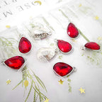 Honbay 20PCS 10x14mm Alloy Glass Crystal Waterdrops Teardrops Charms Pendant for Necklaces, Bracelets, Earrings, Jewelry Making and DIY Crafts - color: Red