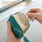 Small Jewelry Travel Organizer - 6 Layer Soft Jewelry Pouch for Bracelets, Necklaces & Rings, Pefect Trip Gift for Women