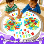 67 Pcs Plastic Practice Set Transparent Letters and Numbers Include Uppercase Letters Lowercase Letters and Numbers Colorful Plastic Letters and Numbers for Kids Counting and Spelling, Ages 3+ - style: 67PCS