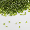 Transparent Light Green with Silver Lined Beads Size 6/0 Crafts Glass Seed Beads 4mm for Jewelry Making (Total About 100g About 1200pcs) - color: Transparent Light Green with Silver Lined, size: 4mm