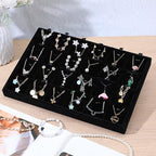 Lemecima 2pcs 24 Grids Stackable Jewelry Tray Organizer with Removable Dividers, Velvet Jewelry Display Tray for Earrings Necklaces Bracelet Rings Display Showcase - Black