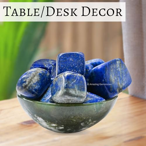Amazing Gemstone Lapis Lazuli Crystal Tumbled Stones Polished Rocks - Natural Gem Stones for Healing - DIY Crystals for Protection (1 Piece) - color: Lapis Lazuli