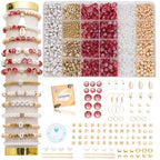 Xylise 6mm/8mm Crackle Glass Beads Bracelet Making Kit Crystal Glass Beads Jewelry Making Kit, Friendship Bracelet kit for DIY Crafts Gifts - color: Two-tone red