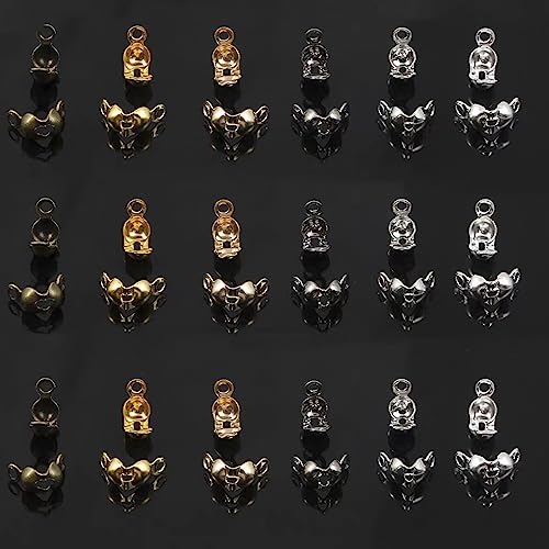 1000Pcs Beads Tips Knot Covers Clamshell Crimp Tips Beads Set Jewelry Making Beads Open Clamshell Fold-Over Bead Tips for Knots & Crimp Findings Jewelry Making DIY Craft（Gun Black） - color: Gun Black