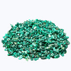 Malachite Pre Drilled Crystal Crushed Chips Beads for Bracelets Making, DIY Handmade Natural Healing Crystals (25 Inch Strand) - color: Malachite