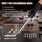 Soldering Iron, 60W 110V Adjustable Temperature Soldering Iron Pen, Portable Welding Tool, Fast Heating, for Electronic Repair, Jewelry, DIY - color: Orange