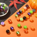 DanLingJewelry 50Pcs Mixed Styles 20mm Acrylic Halloween Bubblegum Beads Cobweb Heart Round Beads for Festival Jewelry Making DIY - color: 50pcs - Halloween