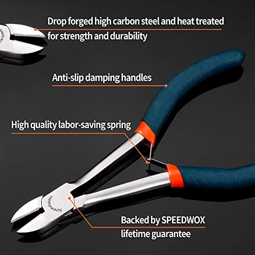 SPEEDWOX Side cutter Long Reach Diagonal Pliers 6 Inch Mini Fine Wire Cutting Plier Nippers High Leverage Reduce Efforts Precision Micro Wire Cutters for Hard to Reach Narrow Spaces - style: Diagonal Pliers