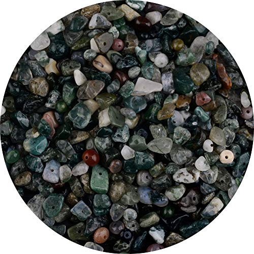 Natural Chip Stone Beads India Agate 5-8mm About 400 Pieces Irregular Gemstones Healing Crystal Loose Rocks Bead Hole Drilled DIY for Bracelet Jewelry Making Crafting (5-8mm, India Agate) - color: India Agate