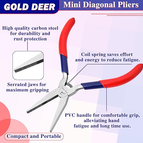 Mini Flat Nose Pliers - Multifunction Precision Jewelry Making Tools - Duck Billed, Bending, Straightening, Wire Bending, Wrapping, Forming - style: Flat Nose Pliers With Serrated Jaw