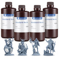 ANYCUBIC 3D Printer Resin Bundle, 405nm SLA UV-Curing Resin with High Precision and Quick Curing & Excellent Fluidity for LCD 3D Printing (4Packs*1kg Grey, 4kg in Total) - color: Grey, size: 4kg