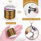anezus 20 Gauge Jewelry Wire, 28 Yards Craft Wire Tarnish Resistant Copper Beading Wire for Jewelry Making Supplies and Crafting(Antique Bronze) - color: Antique Bronze