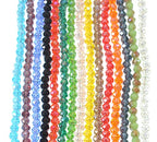Catotrem Faceted Glass Crystal Beads Strands Briolette Rondelle Crystal Beads Spacer for Jewelry Making 15 Colors 2100pcs 4MM - size: 4mm