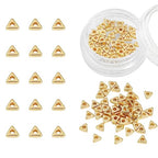 BEADIA 14K Gold Plated Triangle Spacer Beads 3.5x1.5mm 50pcs for Jewelry Making Findings Non Tarnish - color: 14K Gold, size: 3.5x1.5mm Triangle
