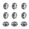 KISSITTY 100-Piece Tibetan Antique Silver European Large Hole Rondelle Spacer Beads 6mm With 3.5mm Hole for DIY Jewelry Craft Making