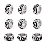 KISSITTY 100-Piece Tibetan Antique Silver European Large Hole Rondelle Spacer Beads 6mm With 3.5mm Hole for DIY Jewelry Craft Making