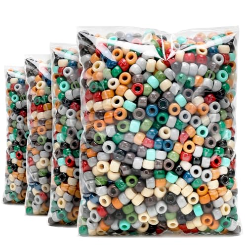 Praisebank Pony Beads, 4000pcs Pony Beads, Earth-Tone Color Beads, Beads for Jewelry Making, Beads for Crafts, Hair Beads, Beads for Hair Braids. - color: Earth tone colors