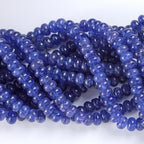 76pcs 5x8mm Natural Blue Purple Jade Stone Rondelle Spacer Loose Beads Abacus Disk Stone Round Loose Gemstone Beads for Jewelry Making DIY Bracelet Necklace - color: Blue Purple Jade Stone