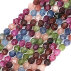 BEADIA Faceted Natural Tourmaline Agate Stone Round Beads 6mm 36cm/Strand for Jewelry Making - color: Tourmaline Agate, size: 6mm