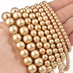 Stone Beads, 45pcs Matte Gold Hematite, 8mm Round Loose Beads for Jewelry Making, Bracelets, with Bag, String & Card - color: Matte Gold Hematite, size: 8mm