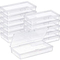 SATINIOR Pack of 12 Clear Plastic Bead Storage Containers with Hinged Lids for Beads and More (12.8 x 6.1 x 2.45 x 2.9 inches) - size: 4.8 X 2.45 X 0.9 Inch