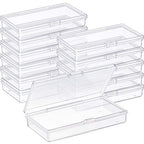 SATINIOR Pack of 12 Clear Plastic Bead Storage Containers with Hinged Lids for Beads and More (12.8 x 6.1 x 2.45 x 2.9 inches) - size: 4.8 X 2.45 X 0.9 Inch