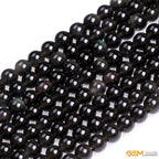 GEM-Inside Natural 4mm Black Obsidian Gemstone Loose Beads Round Energy Power Beads for Jewelry Making 15" - color: Black Obsidian, size: 4mm