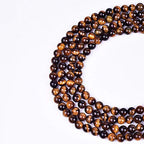 Natural Round AAA+Yellow Tiger Eye Gemstone Loose Beads Energy Stone Healing Power for Bracelet Jewelry Making 1 Strand 15"（6mm,60pcs） - color: yellow, size: 6mm