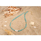CANEVINKA Bohemian Beaded Choker Necklace 18K Gold Plated Bead Pendant Necklace Vintage Handmade Jewelry for Women - style: pearl pendant