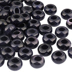 TUMBEELLUWA Natural Gemstone Beads for Jewelry Making, Rondelle Large Hole Loose Beads Pack of 15,Blue Sand Stone(8x14 mm) - color: Dark Blue