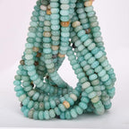 2 Strands (150PCs) Natural Amazonite Rondelle Beads, 5 * 8mm Gemstone Loose Spacer Abacus Disk Beads for DIY Bracelet Necklace Earrings Jewelry Making, Craft Supplies Beading Kit - color: Amazonite, size: 5*8MM