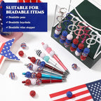 40 Pcs 20 mm Rhinestone Beads Bulk Crystal Round Disco Ball Chunky Bubblegum Beads for Pens Bracelets Charms Craft European Style Jewelry Making Supplies Christmas (4th of July Color) - color: 4th of July Color