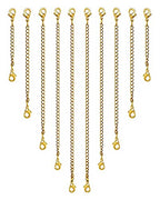 OHINGLT Necklace Extender 10Pcs Chain Extenders for Necklaces Bracelet, 14K Gold Plated Stainless Steel Extension Chain for Women Jewelry Making - color: Necklace Extender 10Pcs Gold