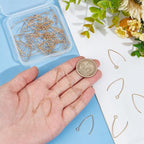 UNICRAFTALE About 50pcs Golden V-Shape Stainless Steel Earring Hooks Metal Ear Wires Drop Earring Hook with Horizontal Loop for Jewelry Making DIY Earrings Findings 25.5x15x0.8mm - size: 26mm Long